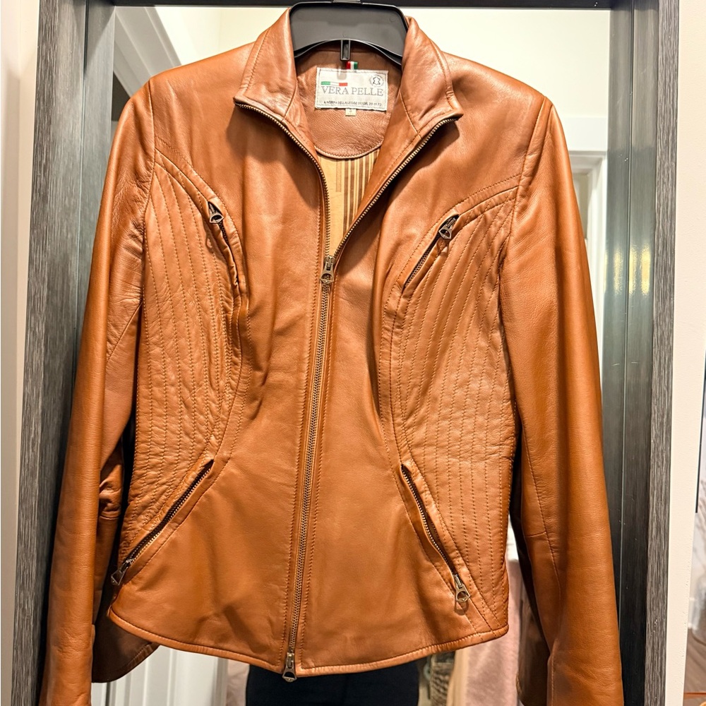 Vera Pelle Women's Brown Leather Jacket